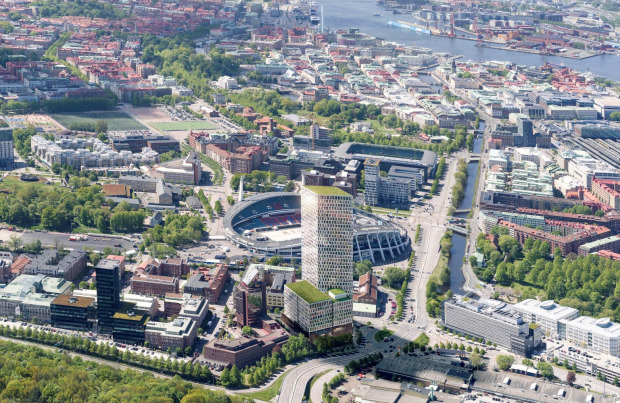 144 meter höga Citygate byggs i Gårda, i anslutning till Ullevi. Bild: Skanska