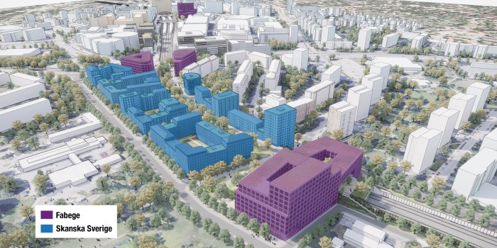 Fabege planerar för 52 000 kontor i centrala Huvudsta och i Solna Business Park. Skanska bygger bostäder.