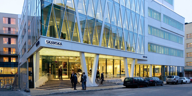 Skanskas gröna flaggskepp Entré Lindhagen.