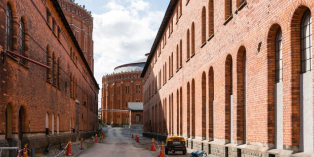 Ferdinand Bobergs tegelbyggnader i Gasverksområdet. Foto: Strategisk Arkitektur