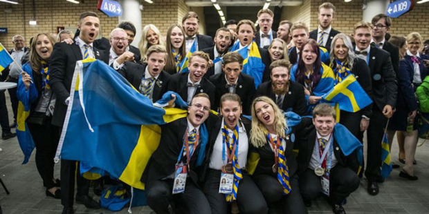 Hela gänget som var med i Kazan. Foto: Yrkeslandslaget