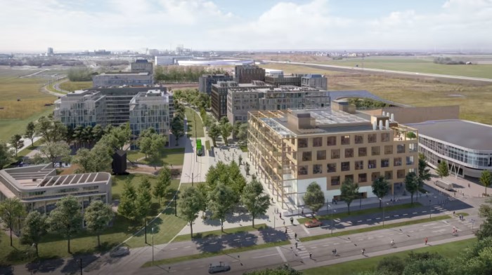 Nu byggstartas Space i Science Village precis vid Rydbergs torg och spårvägshållplatsen.