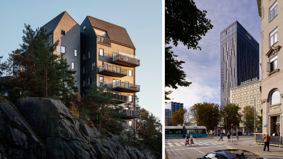 Uggleberget i Nya Hovås och Hotell Draken i Göteborg av FOJAB respektive Erséus Arkitekter.